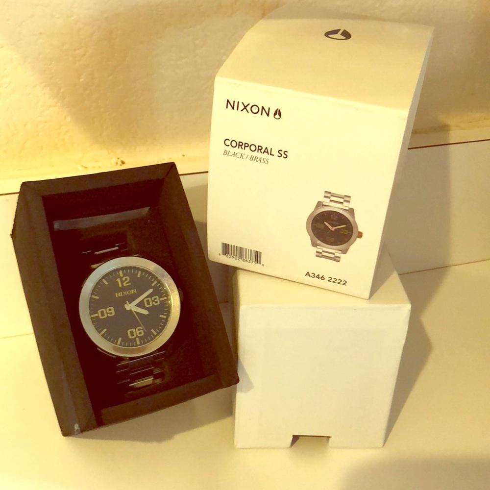 Black/Brass Nixon Watch